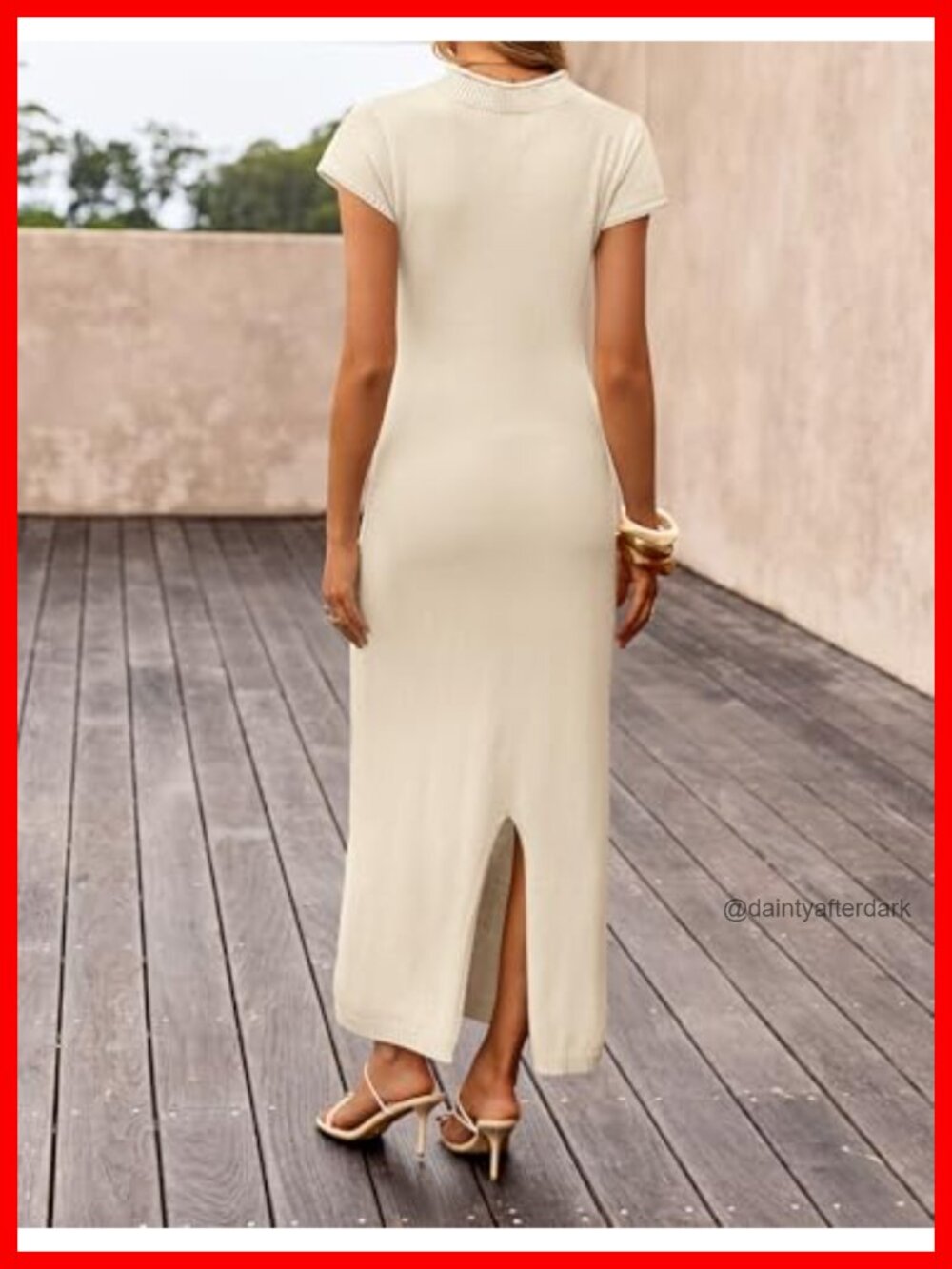 Bodycon Knit Short Sleeve Sweater Maxi Dress - Picture 4 of 6